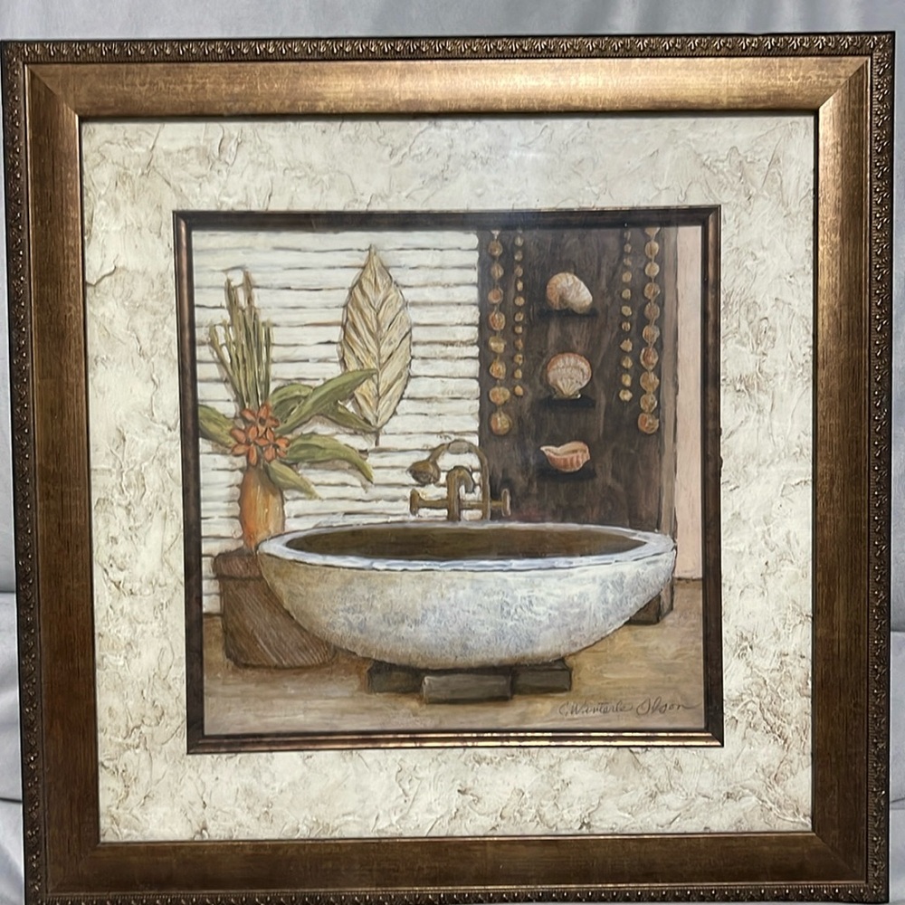 Feing Shu Wall art bathroom small picture with frame 14X14